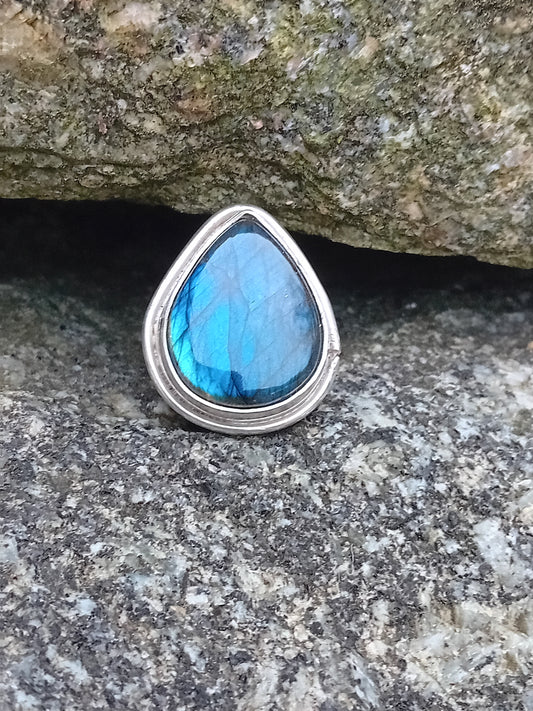 Bague réglable en Labradorite